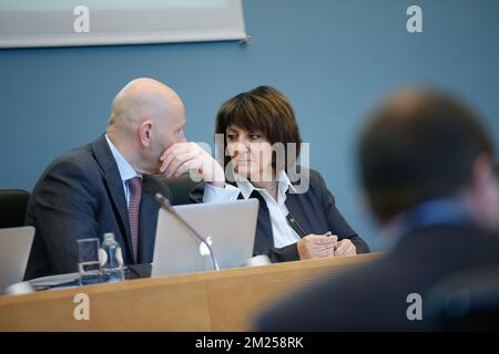 PS' Olga Zrihen pictured during the installment of the Publifin inquiry commission at the Walloon Parliament in Namur, on Thursday 16 February 2017. BELGA PHOTO BRUNO FAHY Stock Photo