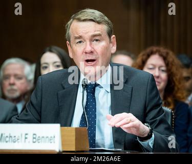 December 13, 2022, Washington, District of Columbia, United States: U.S. Senator MICHAEL BENNET (D-CO) speaking at a hearing of the Senate Judiciary Committee. (Credit Image: © Michael Brochstein/ZUMA Press Wire) Stock Photo