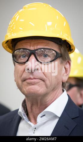 Volvo Cars CEO Hakan Samuelsson pictured during a visit to the Volvo Cars plant in Gent, Monday 03 April 2017. BELGA PHOTO BENOIT DOPPAGNE Stock Photo