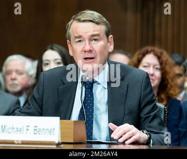 December 13, 2022, Washington, District of Columbia, United States: U.S. Senator MICHAEL BENNET (D-CO) speaking at a hearing of the Senate Judiciary Committee. (Credit Image: © Michael Brochstein/ZUMA Press Wire) Stock Photo