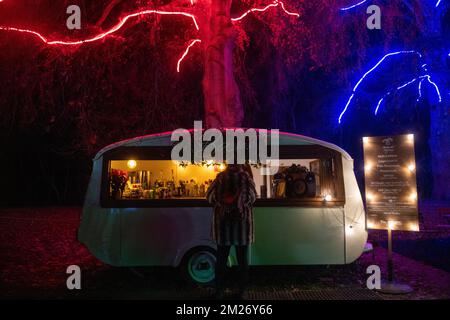 Woodstock, England, 13th December 2022, Christmas at Blenheim Palace, Illuminated Trail - a display combining over a million lights with Christmas Songs. Credit: Lu Parrott/Alamy Live News Stock Photo