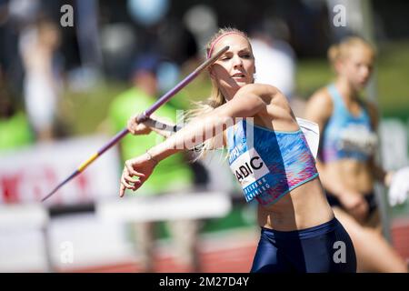 Ivona Dadic pictured in action during the Hypo-Meeting, IAAF World Combined Events Challenge, in the Mosle stadium in Gotzis, Austria, Sunday 28 May 2017. BELGA PHOTO JASPER JACOBS Stock Photo