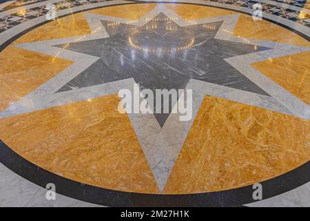 Octagram Eight Point Star Marble Stone Floor Tiles Stock Photo