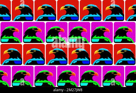 Seamless vector pattern made of eagle profiles Stock Vector