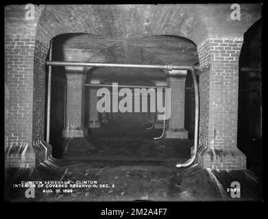 Clinton Sewerage, interior of covered reservoir, Section 2, Clinton, Mass., Aug. 31, 1899 , waterworks, sewage treatment, reservoirs water distribution structures, watershed sanitary improvement Stock Photo