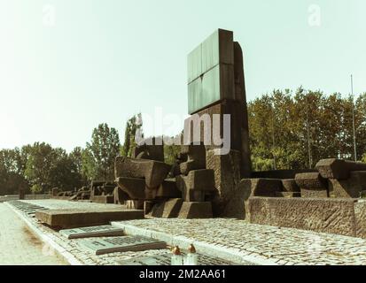 International monument of victims at Auschwitz- Birkenau victims nazi concentration camp Stock Photo