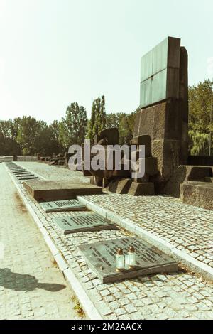 International monument of victims at Auschwitz- Birkenau victims nazi concentration camp Stock Photo