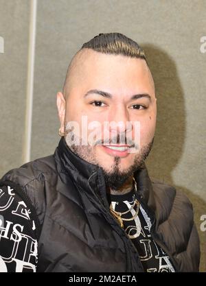 Miramar, USA. 10th Dec, 2022. MIRAMAR, FL - DECEMBER 10: El Chacal poses for picture backstage during Navidad Para Todos concert at Miramar Regional Park Amphitheater on December 10, 2022 in Miramar, Florida. (Photo by JL/Sipa USA) Credit: Sipa USA/Alamy Live News Stock Photo