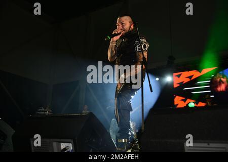 Miramar, USA. 10th Dec, 2022. MIRAMAR, FL - DECEMBER 10: El Chacal performs live on stage during Navidad Para Todos concert at Miramar Regional Park Amphitheater on December 10, 2022 in Miramar, Florida. (Photo by JL/Sipa USA) Credit: Sipa USA/Alamy Live News Stock Photo