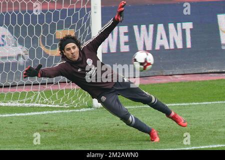 Mexico's goalkeeper Guillermo Ochoa pictured in action during a training session of Mexican national soccer team El Tri, Thursday 09 November 2017, in Brussels. The team will be playing a friendly game against Belgium on 10th November. BELGA PHOTO BRUNO FAHY Stock Photo