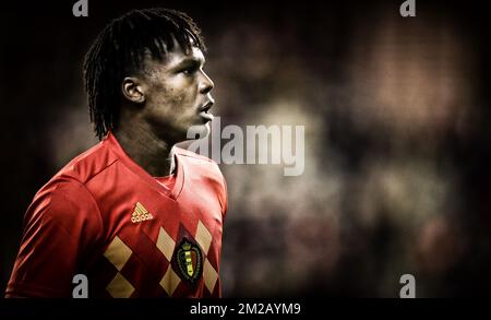 Belgium's Dedryck Boyata pictured during a friendly soccer game between Belgian national team Red Devils and Mexico, Friday 10 November 2017, in Brugge. BELGA PHOTO VIRGINIE LEFOUR Stock Photo