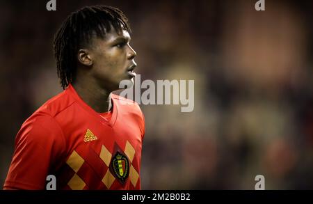 Belgium's Dedryck Boyata pictured during a friendly soccer game between Belgian national team Red Devils and Mexico, Saturday 11 November 2017, in Brugge. BELGA PHOTO VIRGINIE LEFOUR  Stock Photo