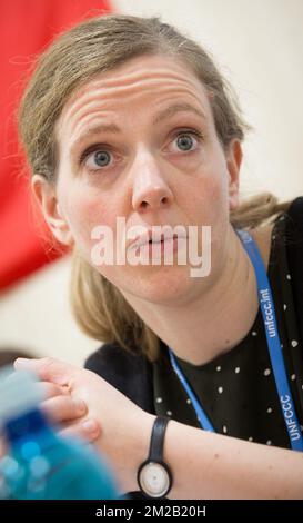 CNCD - 11.11.11 Veronique Rigot pictured during the COP23 United Nations Climate Change Conference in Bonn, Germany, Thursday 16 November 2017. Some 150 world leaders gather from 6 to 17 November in order to achieve a legally binding and universal agreement on climate. BELGA PHOTO BENOIT DOPPAGNE Stock Photo