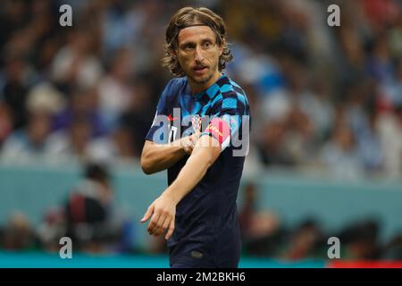 Al Daayen, Qatar. 13th Dec, 2022. Luka Modric (CRO) Football/Soccer : FIFA World Cup Qatar 2022 Semi-final match between Argentina 3-0 Croatia at the Lusail Stadium in Al Daayen, Qatar . Credit: Mutsu Kawamori/AFLO/Alamy Live News Stock Photo