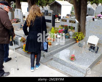 Tomb of Georges Brassens | Tombe de Georges Brassens chanteur (1921-1981) cimetière le Py dans la ville de Sète 04/01/2018  Stock Photo