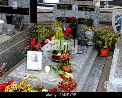 Tomb of Georges Brassens | Tombe de Georges Brassens chanteur (1921-1981) cimetière le Py dans la ville de Sète 04/01/2018  Stock Photo