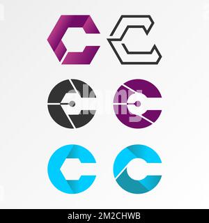 letter or word C different variation font image graphic icon logo design abstract concept vector stock symbol associated with initial or Monogram Stock Vector