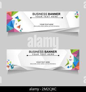 Banner with colorful triangle categories image graphic icon logo design abstract concept vector stock. Can be used as related equipment for promotion Stock Vector