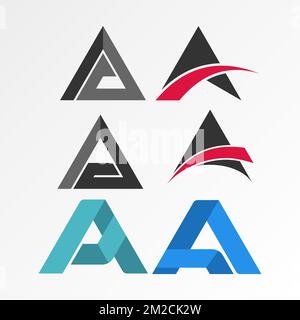letter or word A different variation font image graphic icon logo design abstract concept vector stock. associated with initial or triangle. Stock Vector