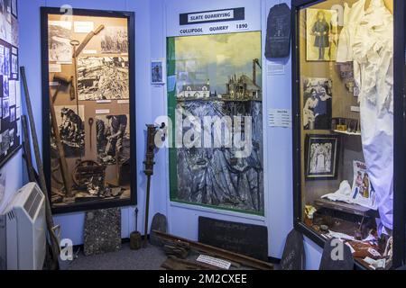 Interior of the Slate Islands Heritage Trust Museum at Ellenabeich on the isle of Seil, Argyll and Bute, Scotland, UK | Musée Slate Islands Heritage Trust Museum à Ellenabeich sur l'île de Seil, Argyll and Bute, Ecosse, Royaume-Uni 06/06/2017 Stock Photo