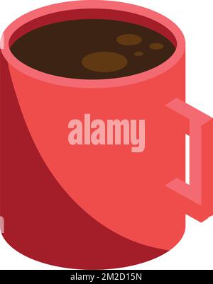 coffee mug isometric style icon Stock Vector