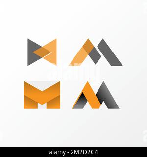 Various letter or word M font graphic icon logo design abstract concept vector stock. Can be used as a symbol associated with the Initial or monogram Stock Vector