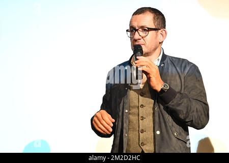 comedian Dany Boon (Daniel Hamidou) pictured during a ceremony to award the Tournai 'citoyen d'honneur' (honorary citizen - ereburgerschap) to French filmmaker Boon, Monday 12 February 2018 in Tournai. Daniel Hamidou aka Dany Boon is a comedian, director, actor and writer, most famous for his 2008 film 'Bienvenue chez les Ch'tis'. BELGA PHOTO CAMILLE DELANNOIS Stock Photo