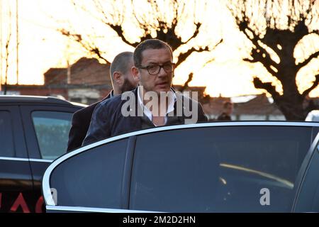 comedian Dany Boon (Daniel Hamidou) arrives for a ceremony to award the Tournai 'citoyen d'honneur' (honorary citizen - ereburgerschap) to French filmmaker Boon, Monday 12 February 2018 in Tournai. Daniel Hamidou aka Dany Boon is a comedian, director, actor and writer, most famous for his 2008 film 'Bienvenue chez les Ch'tis'. BELGA PHOTO CAMILLE DELANNOIS Stock Photo