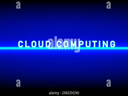 abstract background Text CLOUD COMPUTING concept data information on a cloud network, vector illustration Stock Vector