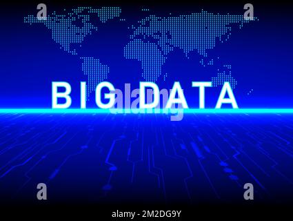 abstract background concept hitech technology data information with text BIG DATA , vector illustration Stock Vector