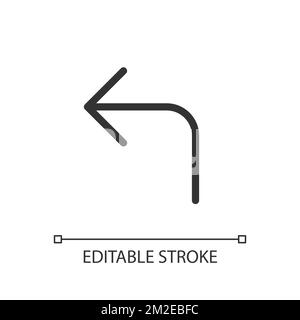 Left turn arrow pixel perfect gradient linear ui icon Stock Vector ...
