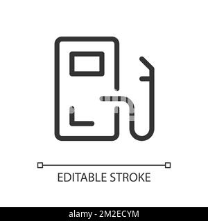 Gas station location pixel perfect linear ui icon Stock Vector