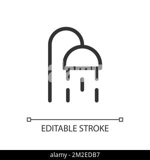 Public shower option pixel perfect linear ui icon Stock Vector