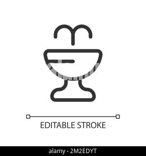 Public water fountain pixel perfect linear ui icon Stock Vector