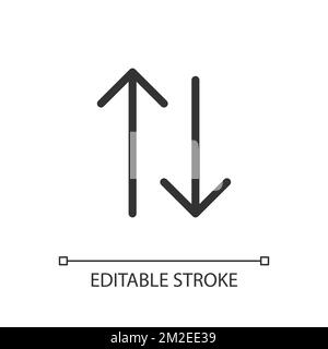 Two way traffic arrows pixel perfect linear ui icon Stock Vector