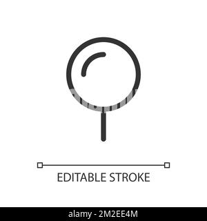 Rounded push pin pixel perfect linear ui icon Stock Vector