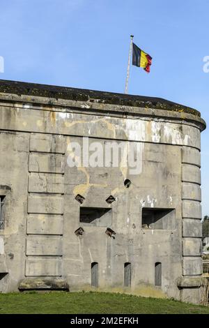 The breendonk fort is a part of the second defense line arougn Antwerpen during first world war. It was a prisonner nazi camp during the second word war | Le frot de Breendonk fait partie de la seconde ligne de defense autour d'Anvers pendant la premiere guerre mondiale. Il est un camp de concentration nazi durant la seconde guerre mondiale. 15/04/2018 Stock Photo