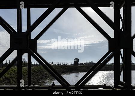 The breendonk fort is a part of the second defense line arougn Antwerpen during first world war. It was a prisonner nazi camp during the second word war | Le frot de Breendonk fait partie de la seconde ligne de defense autour d'Anvers pendant la premiere guerre mondiale. Il est un camp de concentration nazi durant la seconde guerre mondiale. 15/04/2018 Stock Photo