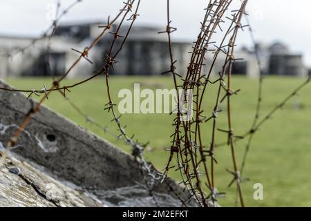 The breendonk fort is a part of the second defense line arougn Antwerpen during first world war. It was a prisonner nazi camp during the second word war | Le frot de Breendonk fait partie de la seconde ligne de defense autour d'Anvers pendant la premiere guerre mondiale. Il est un camp de concentration nazi durant la seconde guerre mondiale. 15/04/2018 Stock Photo