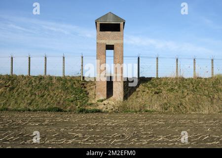 The breendonk fort is a part of the second defense line arougn Antwerpen during first world war. It was a prisonner nazi camp during the second word war | Le frot de Breendonk fait partie de la seconde ligne de defense autour d'Anvers pendant la premiere guerre mondiale. Il est un camp de concentration nazi durant la seconde guerre mondiale. 15/04/2018 Stock Photo