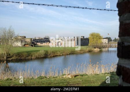 The breendonk fort is a part of the second defense line arougn Antwerpen during first world war. It was a prisonner nazi camp during the second word war | Le frot de Breendonk fait partie de la seconde ligne de defense autour d'Anvers pendant la premiere guerre mondiale. Il est un camp de concentration nazi durant la seconde guerre mondiale. 15/04/2018 Stock Photo