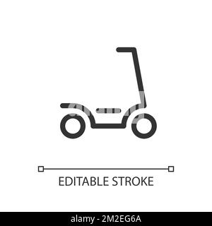 Electric scooter pixel perfect linear ui icon Stock Vector