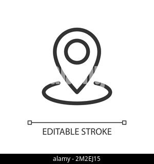 Dropping pin point pixel perfect linear ui icon Stock Vector