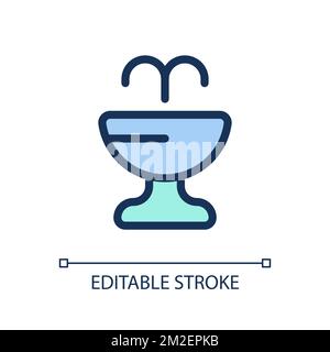 Public water fountain pixel perfect RGB color ui icon Stock Vector