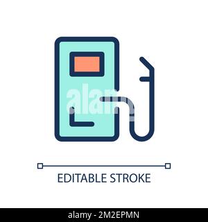 Gas station location pixel perfect RGB color ui icon Stock Vector