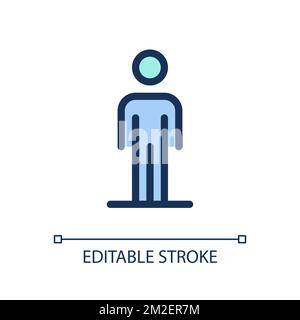 Standing pedestrian pixel perfect RGB color ui icon Stock Vector