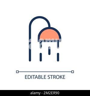 Public shower option pixel perfect RGB color ui icon Stock Vector