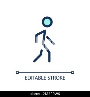 Pedestrian pixel perfect RGB color ui icon Stock Vector