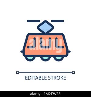 Electric trolleybus pixel perfect RGB color ui icon Stock Vector