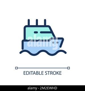 Ferry pixel perfect RGB color ui icon Stock Vector